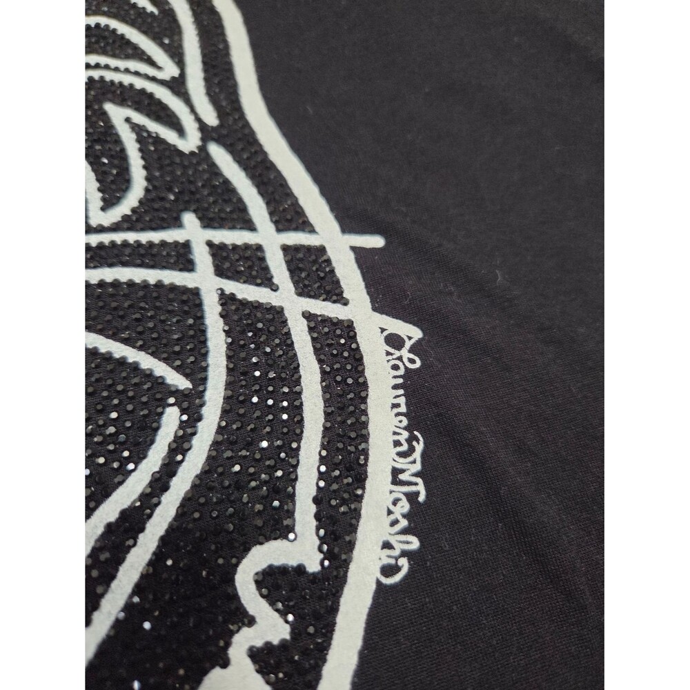 Lauren Moshi Crystal Tiger Short Sleeve T Black S - Picture 3 of 11